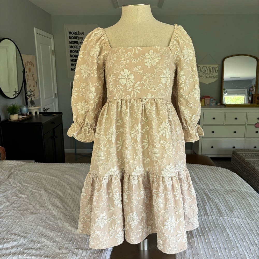 Lizard Thicket Puff-Sleeve Shift Dress